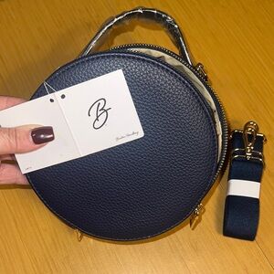 NWT Navy Blue Round Crossbody Bag